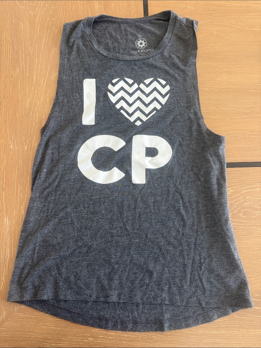 Club Pilates Charcoal Gray 'I ♥ CP' Sleeveless Top